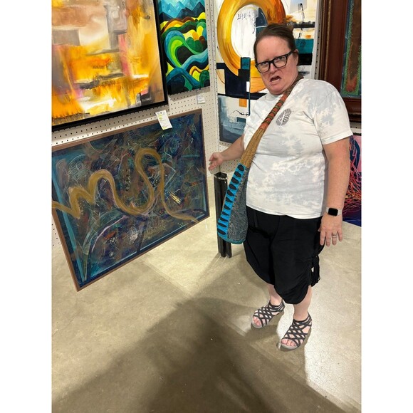 Bold Color Modern Abstract Art Original Canvas 14x11 mosaic elephant BPerry art - Picture 6 of 9